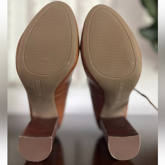 Crown Vintage Women’s 4” Leather Heels Testra Round Toe Cognac - Picture 4 of 12